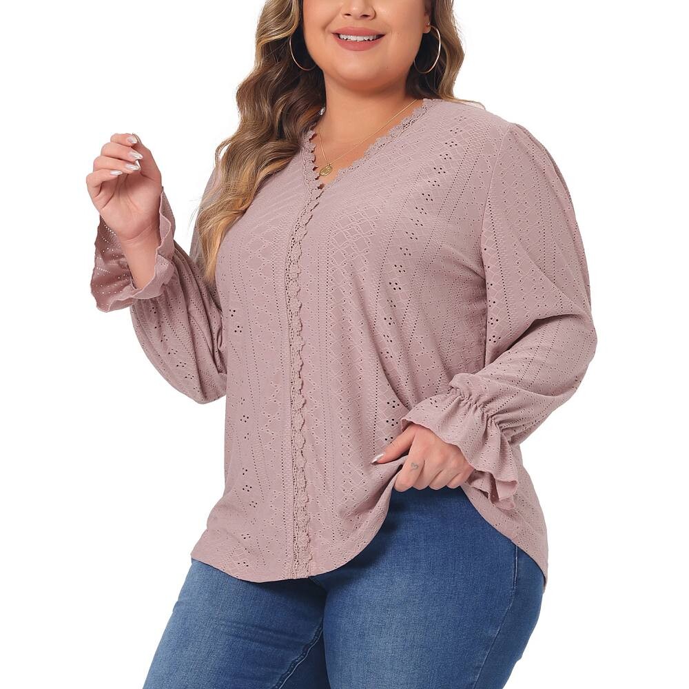 Топы больших размеров для женщин, V-образный вырез, оборка, длинный рукав, кружевные вязаные крючком, повседневные полые блузки, футболки Agnes Orinda, розовый
Топы больших размеров для женщин, V-образный вырез, оборка, длинный рукав, кружевные вязаные крючком, повседневные полые блузки, футболки Agnes Orinda, розовый