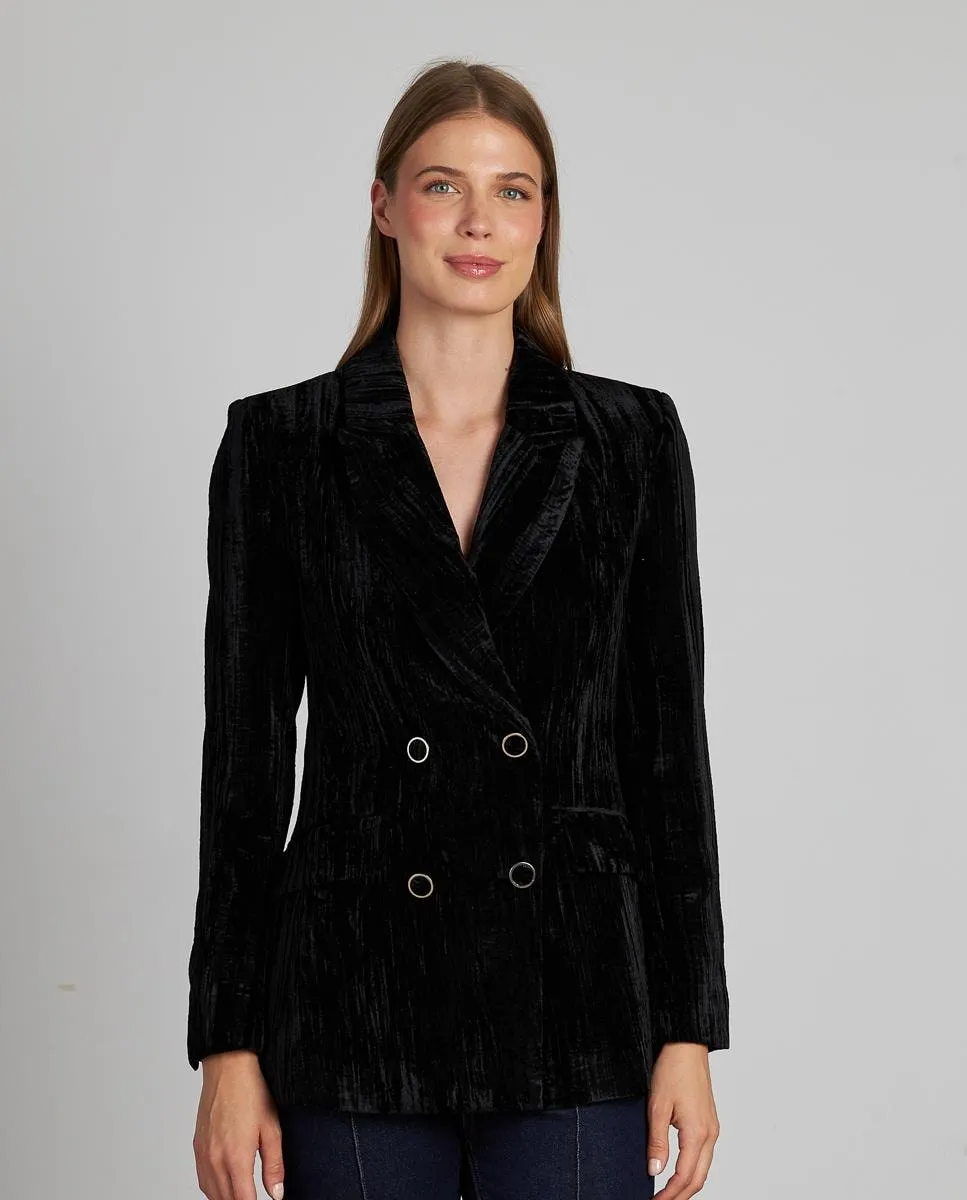 Женский однотонный бархатный блейзер с передними карманами Alma en Pena, черный
Женский однотонный бархатный блейзер с передними карманами Alma en Pena, черный