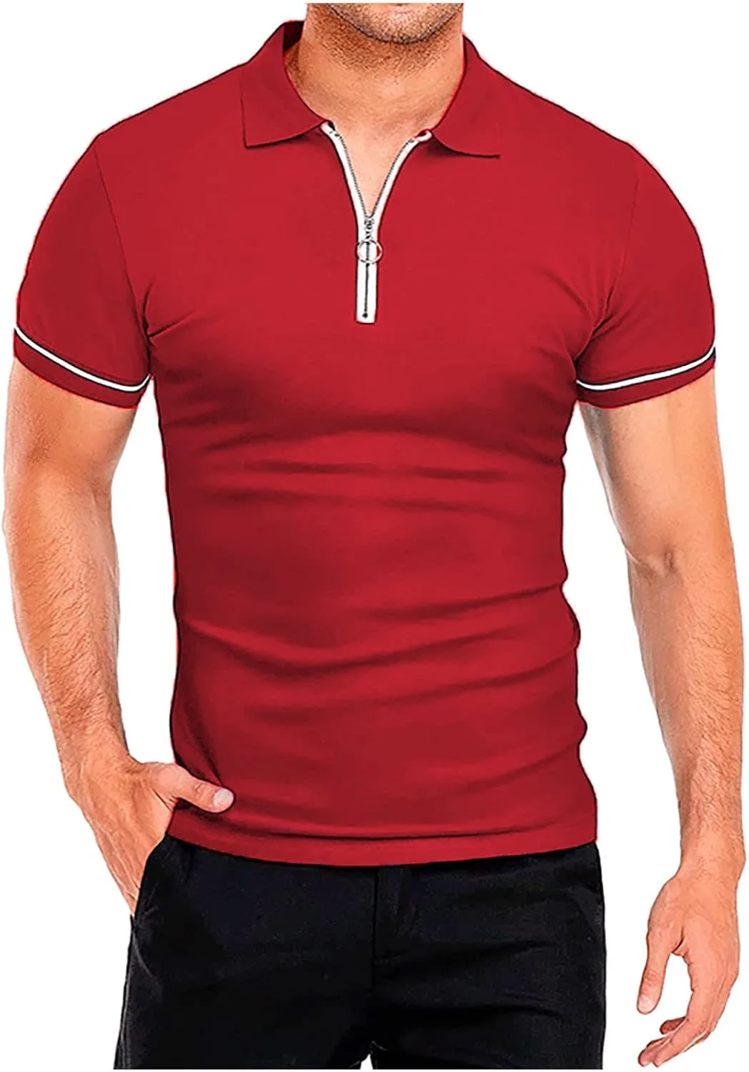 Мужская поло с коротким рукавом и молнией
Мужская поло с коротким рукавом и молнией