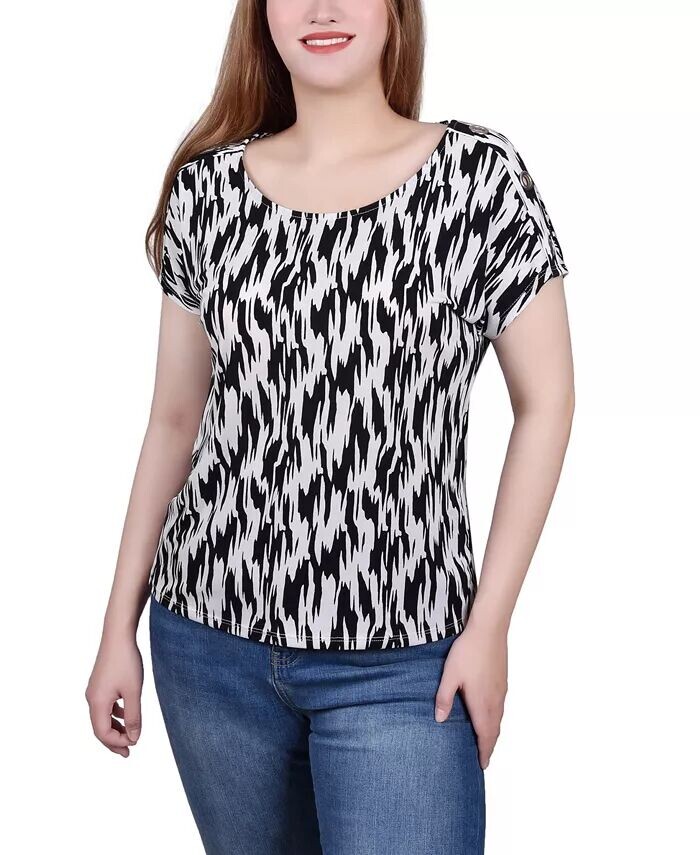 Топ-туника с короткими и удлиненными рукавами для миниатюрных размеров NY Collection, черный
Топ-туника с короткими и удлиненными рукавами для миниатюрных размеров NY Collection, черный