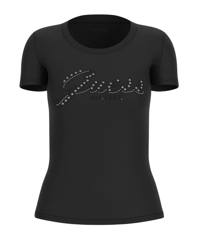 Черная футболка-поло с вышитым логотипом Guess, черный
Черная футболка-поло с вышитым логотипом Guess, черный