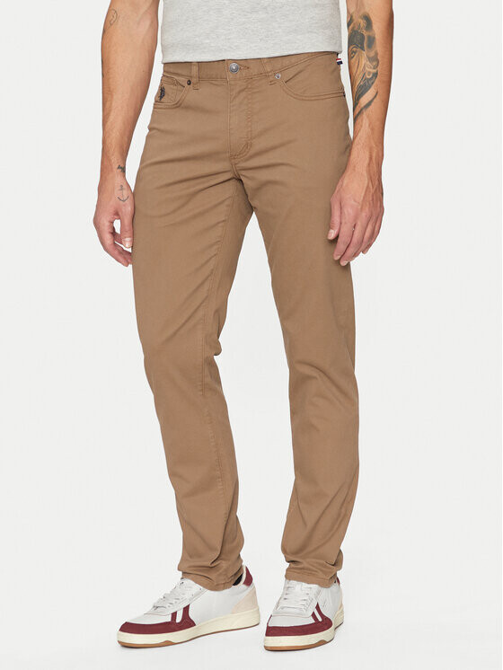 Тканевые брюки узкого кроя U.S. Polo Assn., бежевый
Тканевые брюки узкого кроя U.S. Polo Assn., бежевый