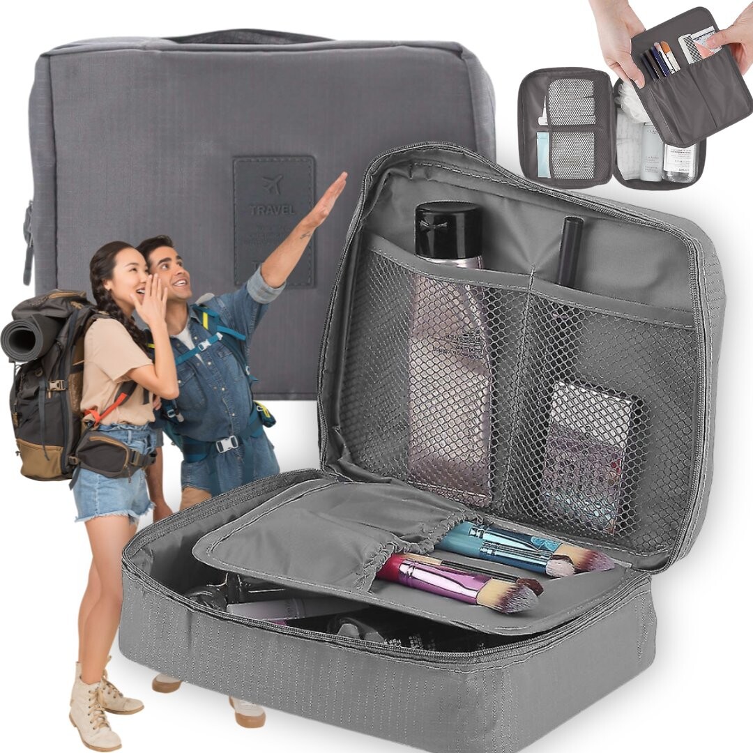 Дорожная косметичка, Туристический органайзер, Серая сумочка для косметики OPENHOME
Дорожная косметичка, Туристический органайзер, Серая сумочка для косметики OPENHOME