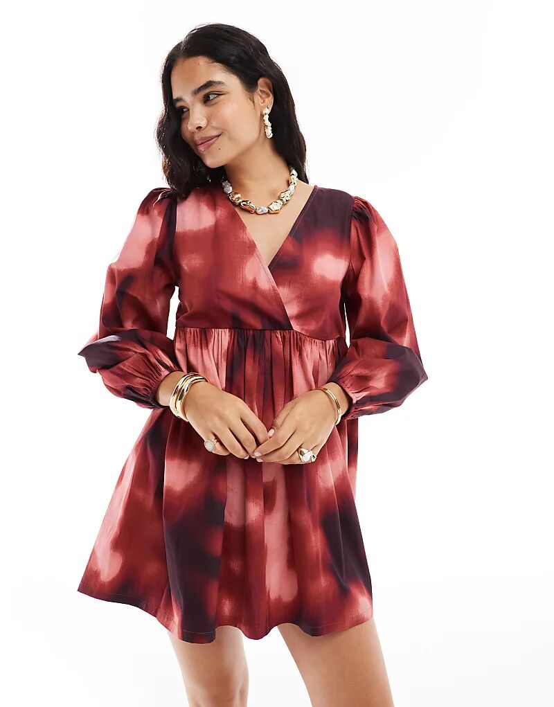 Хлопковое мини-платье с v-образным вырезом и размытым принтом ASOS DESIGN
Хлопковое мини-платье с v-образным вырезом и размытым принтом ASOS DESIGN