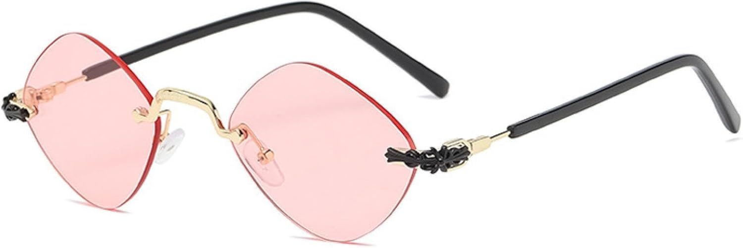 Модные маленькие солнцезащитные очки в стиле стимпанк без оправы для женщин и мужчин, ромбовидные солнцезащитные очки в стиле ретро, для путешествий, с защитой от УФ-излучения UV400 TKKTLLT, C03a Pink
Модные маленькие солнцезащитные очки в стиле стимпанк без оправы для женщин и мужчин, ромбовидные солнцезащитные очки в стиле ретро, для путешествий, с защитой от УФ-излучения UV400 TKKTLLT, C03a Pink