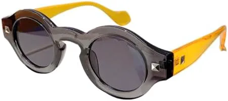 Модные винтажные круглые солнцезащитные очки в тонкой оправе для женщин и мужчин. Роскошные солнцезащитные очки в стиле стимпанк с заклепками MTZJH, Black Yellow Leg
Модные винтажные круглые солнцезащитные очки в тонкой оправе для женщин и мужчин. Роскошные солнцезащитные очки в стиле стимпанк с заклепками MTZJH, Black Yellow Leg