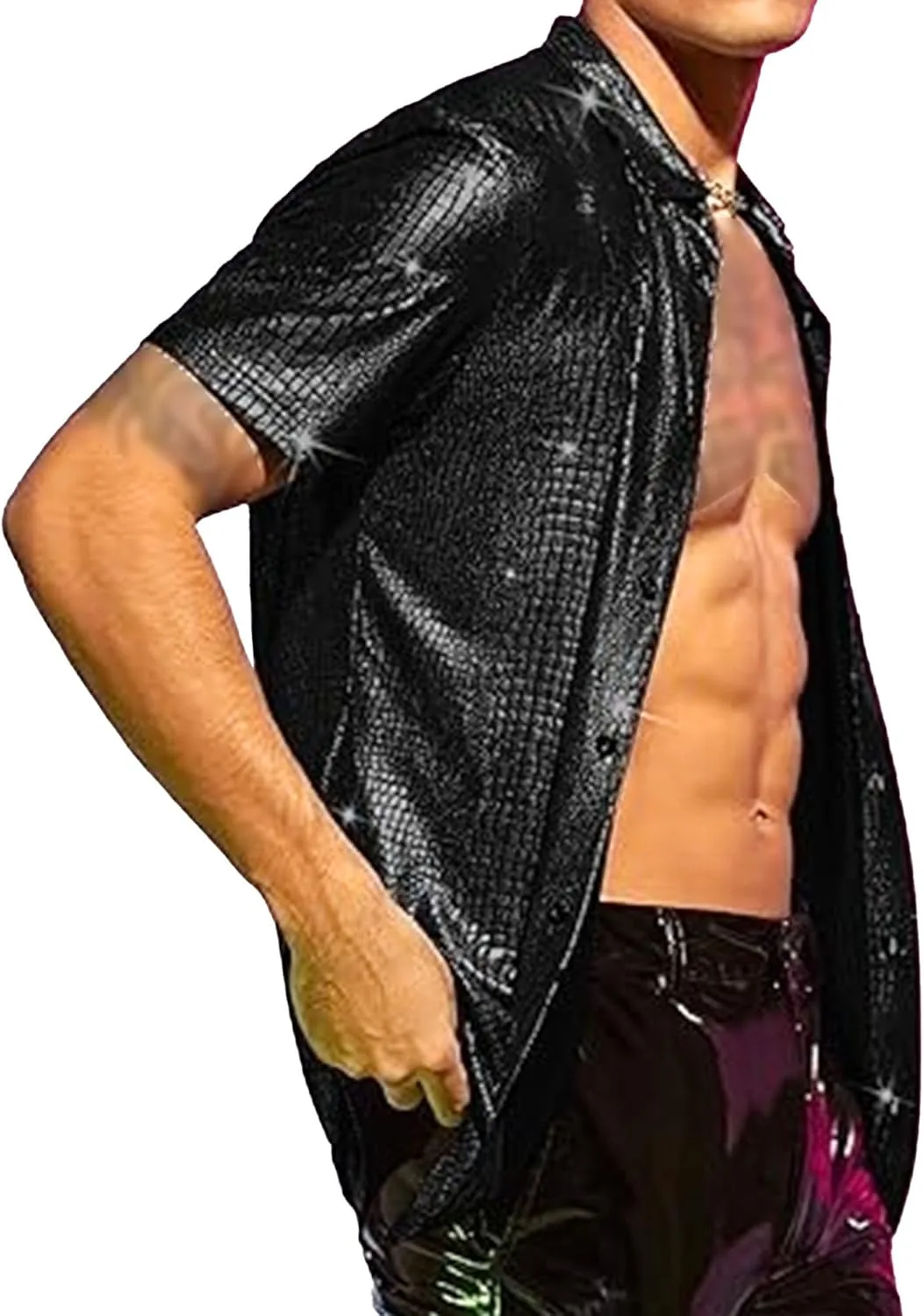 Мужская футболка с пайетками и пуговицами спереди DGHM-JLMY
Мужская футболка с пайетками и пуговицами спереди DGHM-JLMY