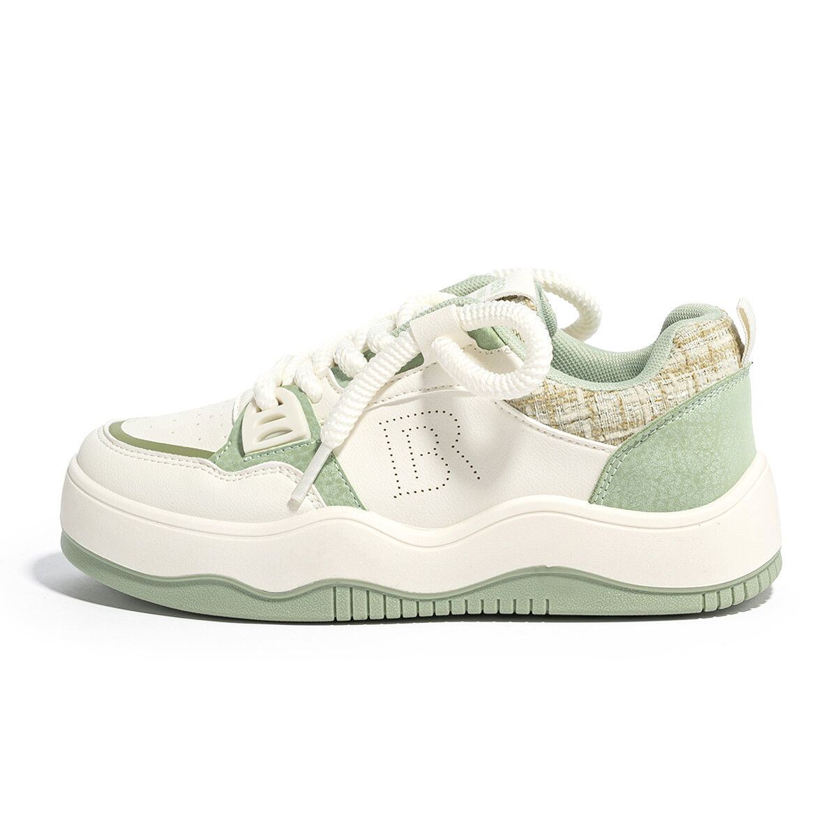 Кеды, скейтборд обувь женская низкая Humanism 1986, бежевый/зеленый 
Кеды, скейтборд обувь женская низкая Humanism 1986, бежевый/зеленый