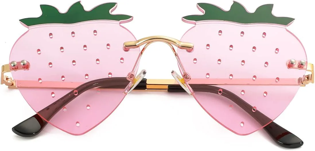 Солнцезащитные очки JOVAKIT в форме клубники для женщин и мужчин, винтажные, без оправы, ретро, для рейв-вечеринок и Хэллоуина (золотые/розовые), A4 Gold/Pink
Солнцезащитные очки JOVAKIT в форме клубники для женщин и мужчин, винтажные, без оправы, ретро, для рейв-вечеринок и Хэллоуина (золотые/розовые), A4 Gold/Pink