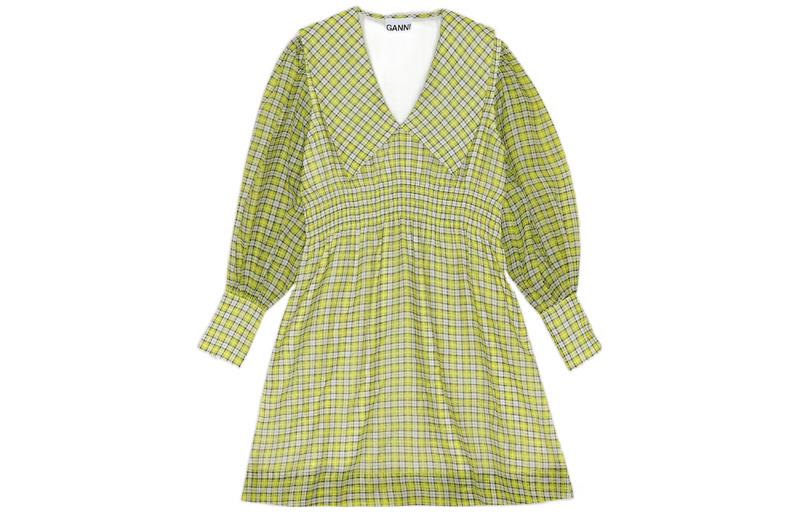 Женское платье с длинными рукавами GANNI, зеленое
Женское платье с длинными рукавами GANNI, зеленое