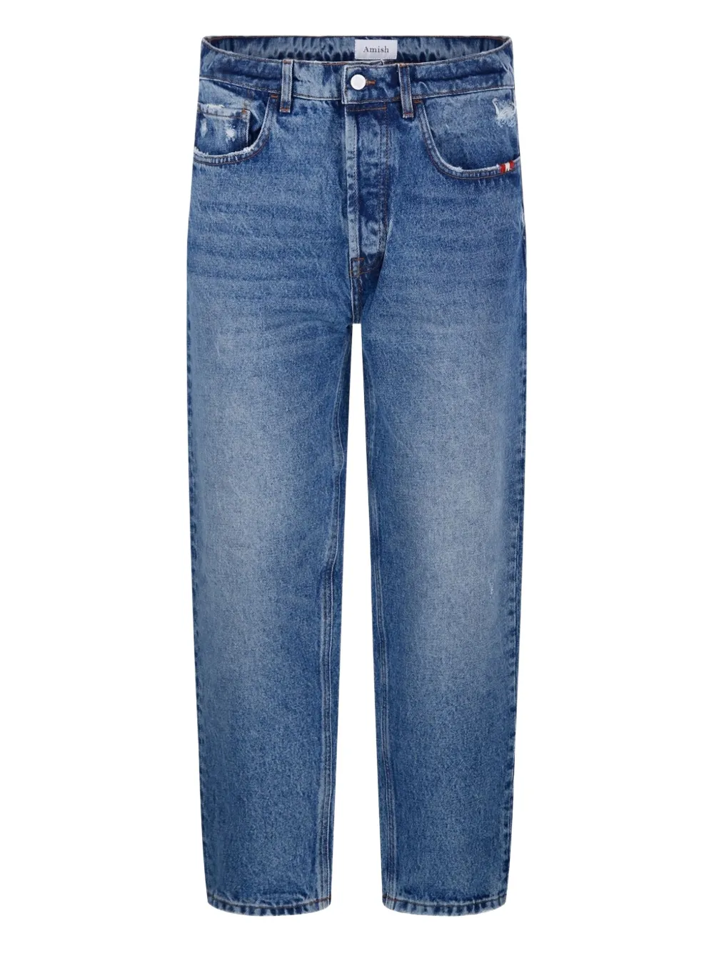 Потертые джинсы с пятью карманами AMISH, синий 
Потертые джинсы с пятью карманами AMISH, синий