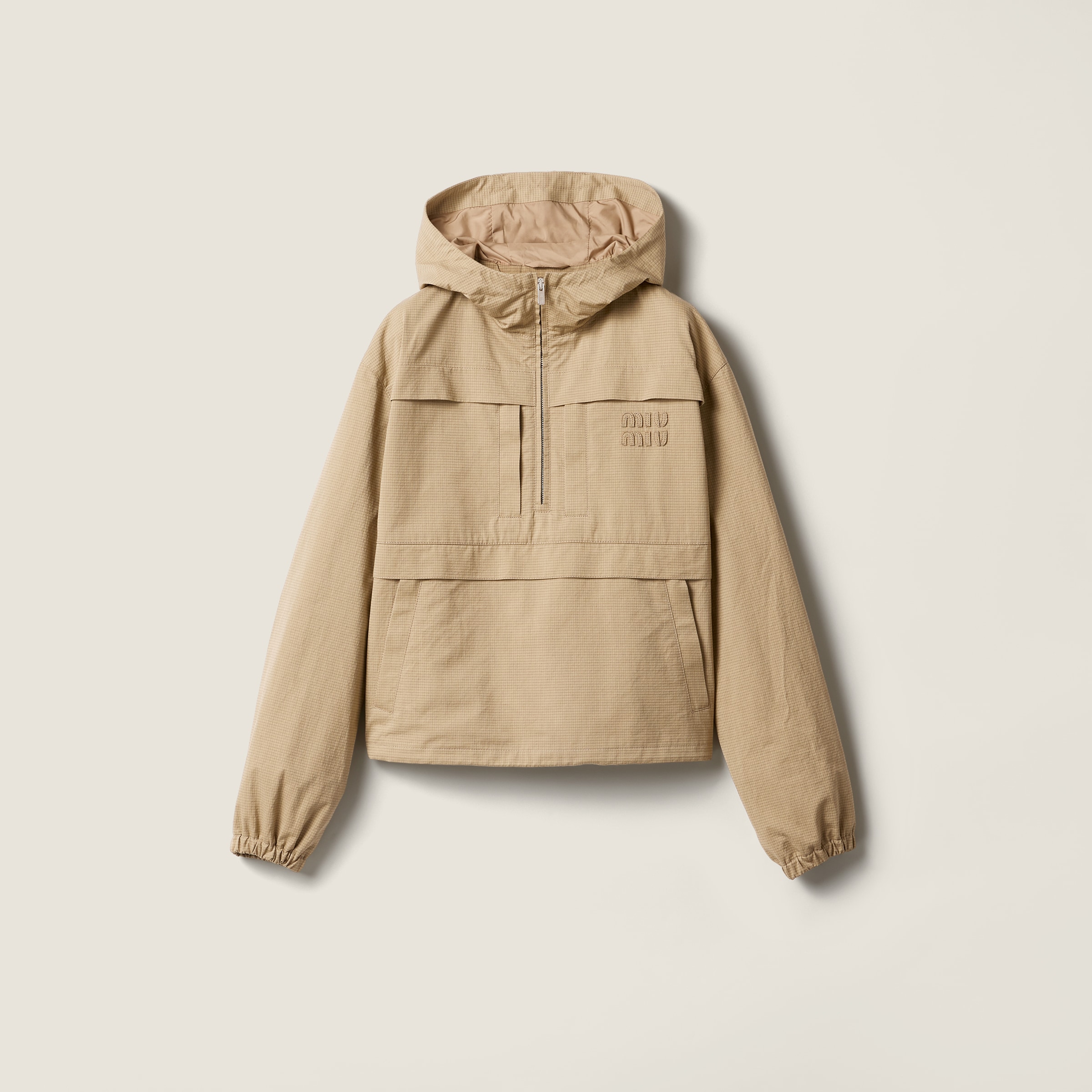 Ветровка из рипстопа MIU MIU, бежевый
Ветровка из рипстопа MIU MIU, бежевый