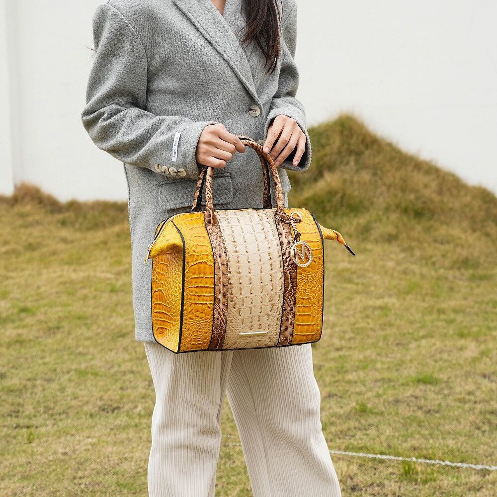 MKF Collection Женская сумка-портфель Ember с тиснением под крокодила от Mia K, зеленый 
MKF Collection Женская сумка-портфель Ember с тиснением под крокодила от Mia K, зеленый