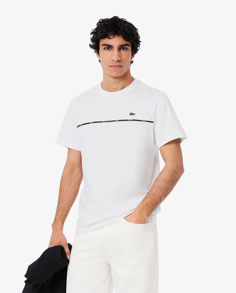 Мужская трикотажная футболка из хлопка с окантовкой Lacoste, белый
Мужская трикотажная футболка из хлопка с окантовкой Lacoste, белый