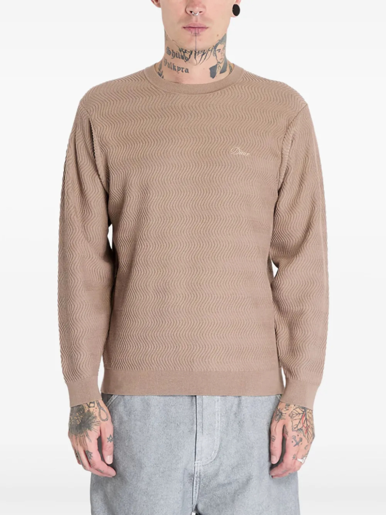 Dime свитер фактурной вязки, коричневый 
Dime свитер фактурной вязки, коричневый