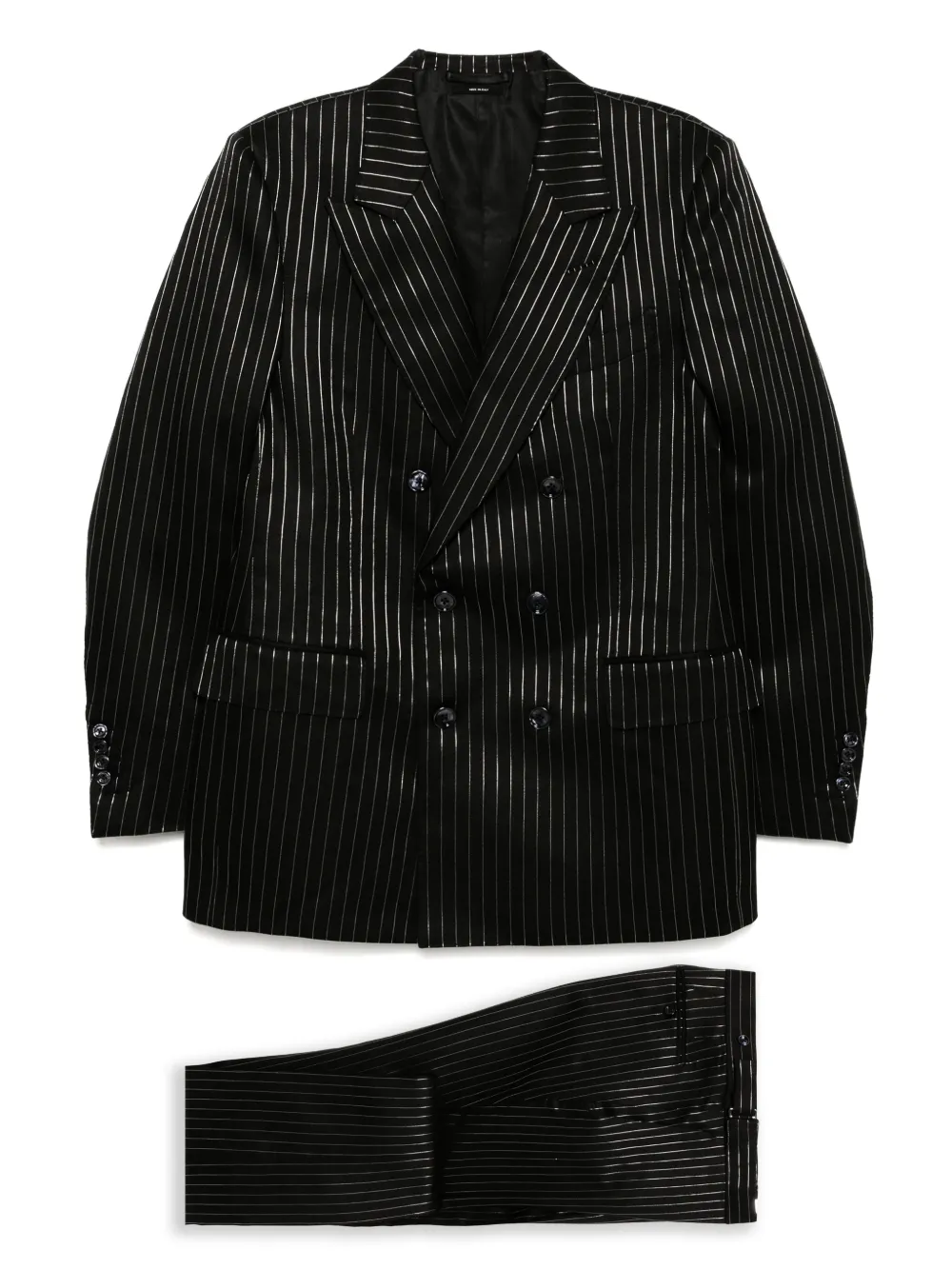 Костюм в полоску с двубортным пиджаком TOM FORD, черный
Костюм в полоску с двубортным пиджаком TOM FORD, черный