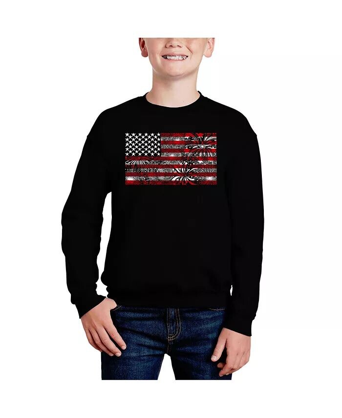 Американский флаг Fireworks — толстовка с круглым вырезом Big Boy's Word Art La Pop Art, черный
Американский флаг Fireworks — толстовка с круглым вырезом Big Boy's Word Art La Pop Art, черный