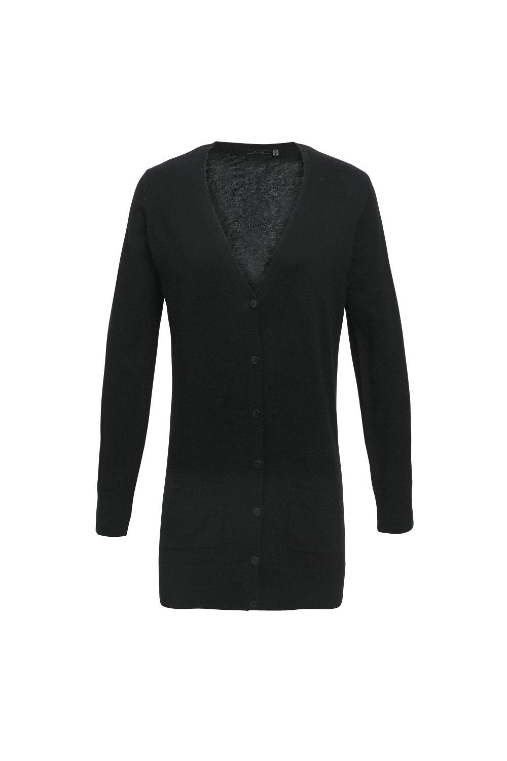 Удлиненный вязаный кардиган с V-образным вырезом Premier, черный
Удлиненный вязаный кардиган с V-образным вырезом Premier, черный