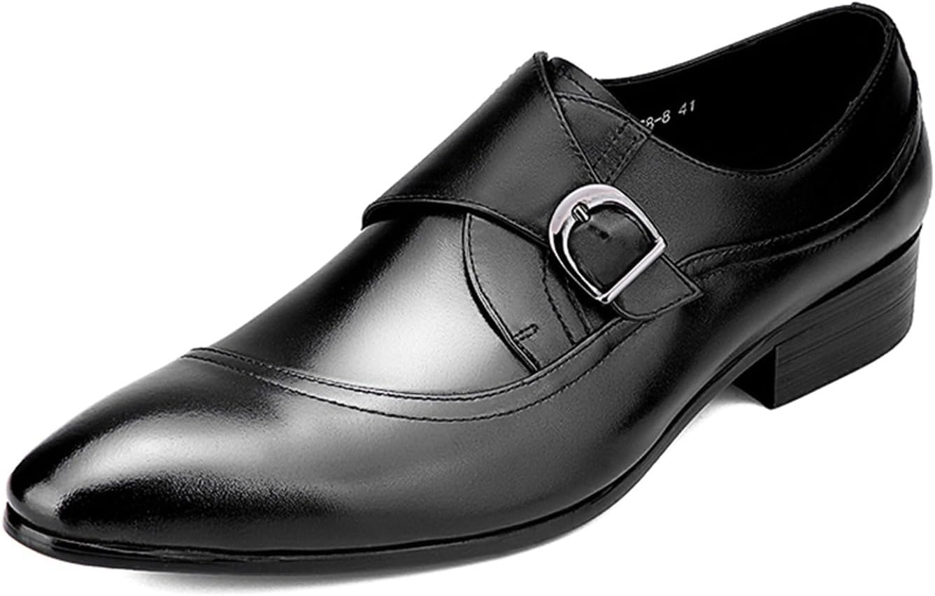 Мужские классические туфли Santimon из натуральной кожи с монк-ремешком - остроносые оксфорды для делового стиля и свадьбы - туфли с пряжкой, черный
Мужские классические туфли Santimon из натуральной кожи с монк-ремешком - остроносые оксфорды для делового стиля и свадьбы - туфли с пряжкой, черный