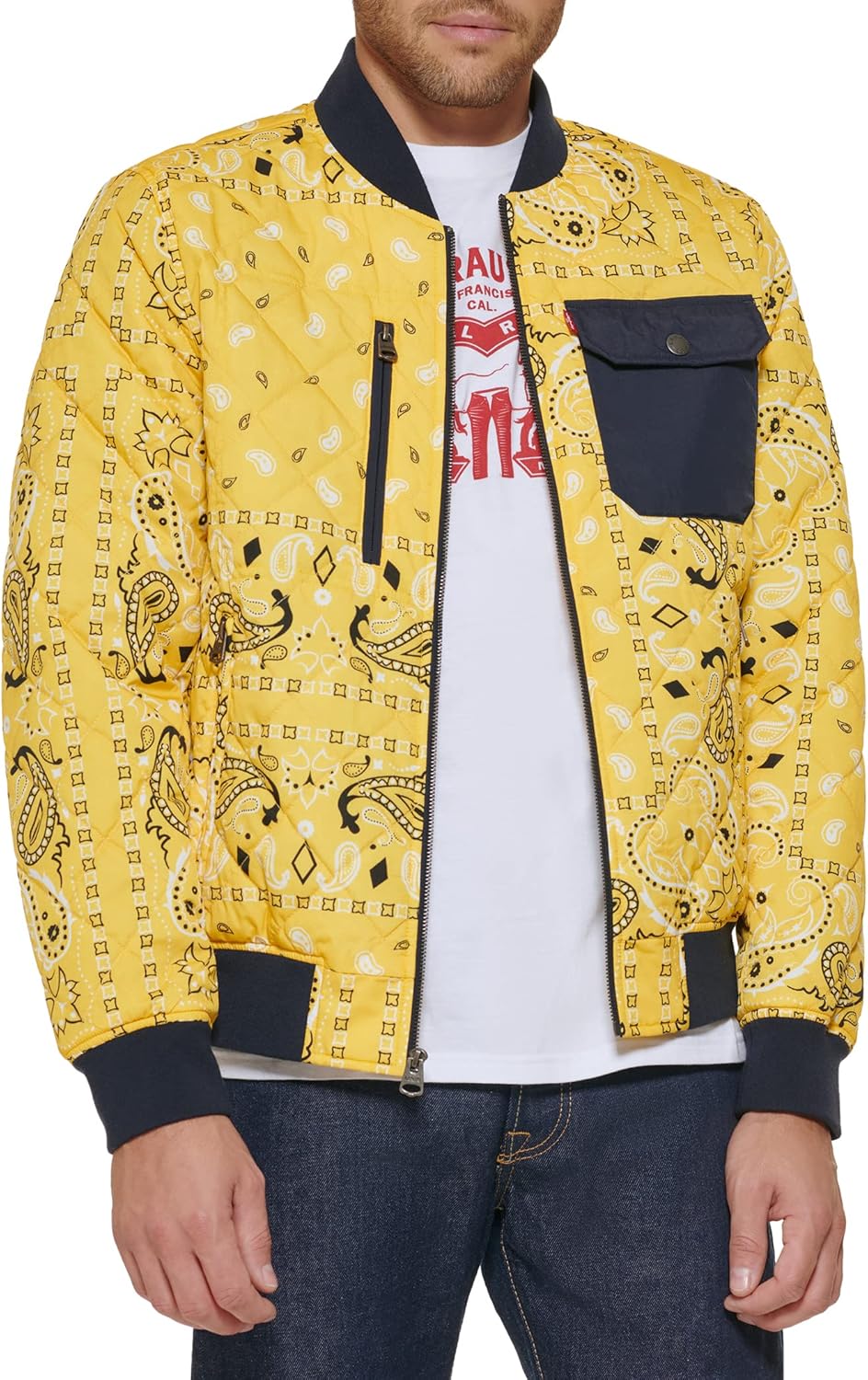 Мужская куртка-бомбер Levi's с ромбовидной стежкой, Yellow Bandana
Мужская куртка-бомбер Levi's с ромбовидной стежкой, Yellow Bandana