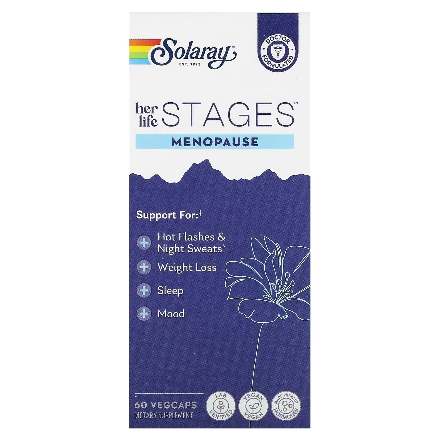 Добавка Solaray Her Life Stages Menopause, 60 капсул
Добавка Solaray Her Life Stages Menopause, 60 капсул