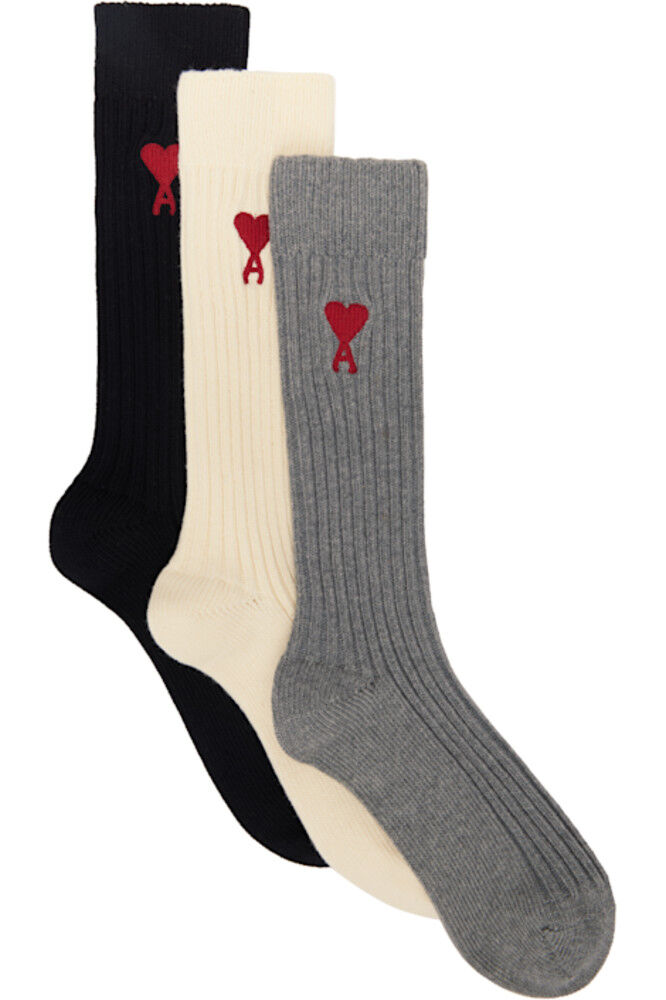 Упаковка из трех разноцветных хлопковых носков AMI Paris
Упаковка из трех разноцветных хлопковых носков AMI Paris