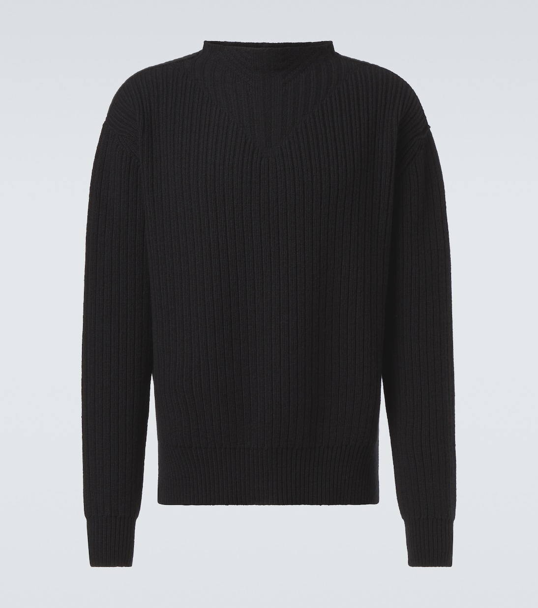 Вязаный свитер из чистой шерсти с рубчиками Rick Owens, черный
Вязаный свитер из чистой шерсти с рубчиками Rick Owens, черный