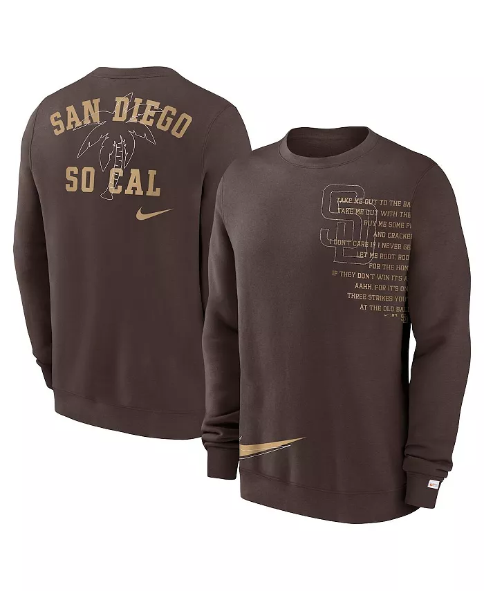 Мужской коричневый флисовый свитшот с логотипом San Diego Padres Statement Ball Game Nike
Мужской коричневый флисовый свитшот с логотипом San Diego Padres Statement Ball Game Nike