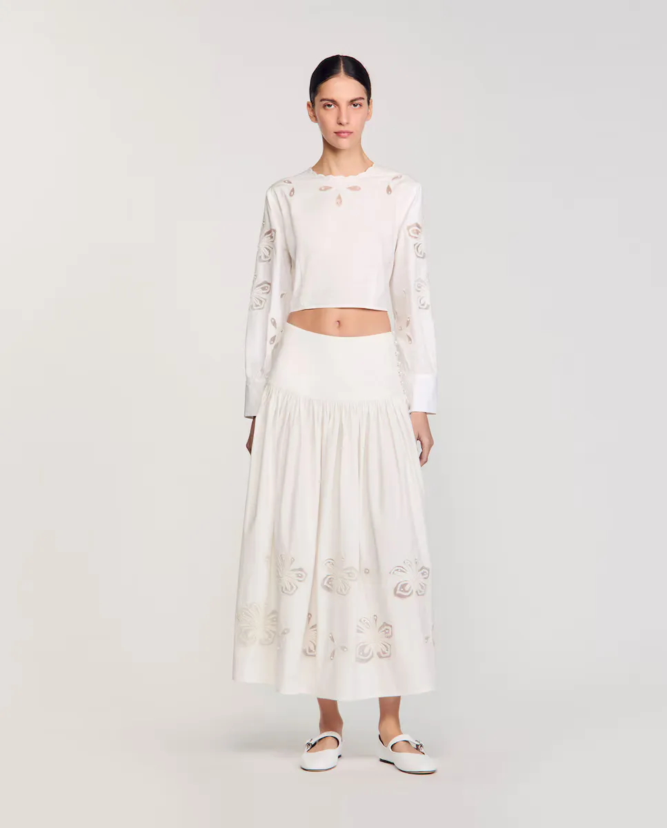 Длинная поплиновая юбка Sandro, белый
Длинная поплиновая юбка Sandro, белый