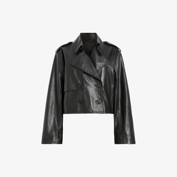 Укороченный кожаный тренч Hendry свободного кроя Allsaints, черный
Укороченный кожаный тренч Hendry свободного кроя Allsaints, черный