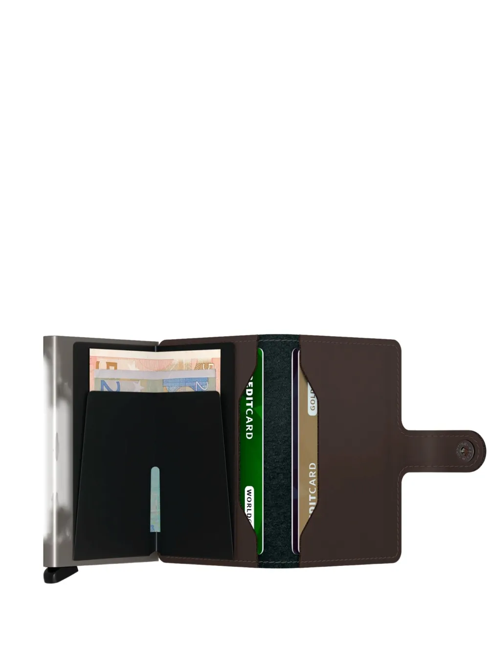 Кожаный картхолдер на пуговицах Secrid, коричневый
Кожаный картхолдер на пуговицах Secrid, коричневый