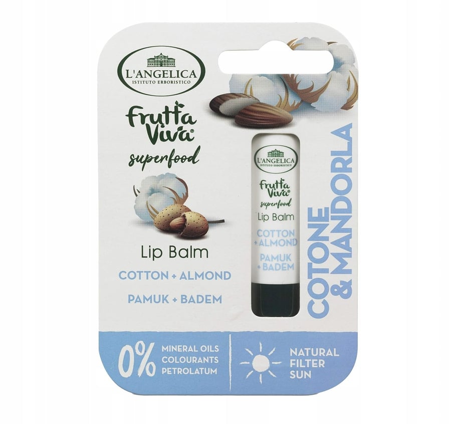 L'Angelica, бальзам для губ, миндаль и хлопок, 4,8 г
L'Angelica, бальзам для губ, миндаль и хлопок, 4,8 г