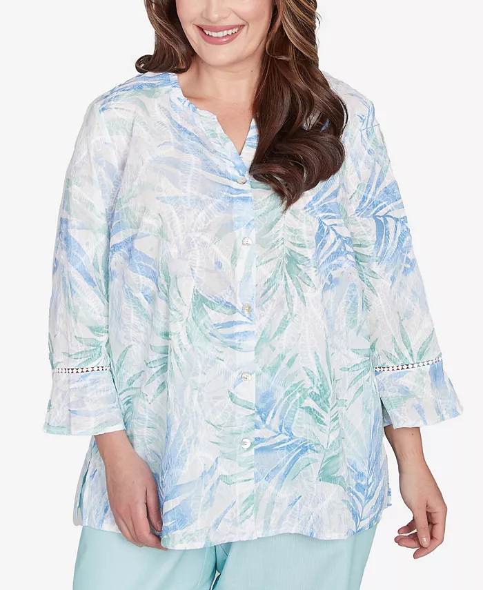 Топ St. Thomas Tropical с вышитыми пуговицами спереди и большим размером Alfred Dunner, мультиколор
Топ St. Thomas Tropical с вышитыми пуговицами спереди и большим размером Alfred Dunner, мультиколор