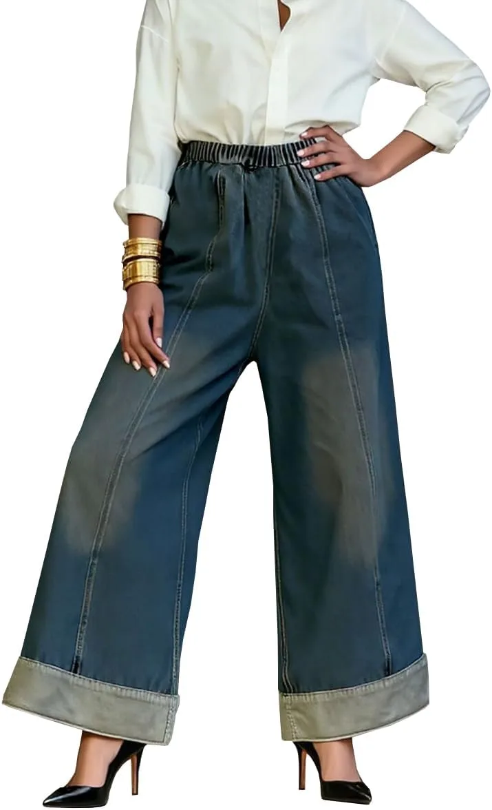 Женские джинсы plus size с эластичным поясом и широкими штанинами TACSTRUN
Женские джинсы plus size с эластичным поясом и широкими штанинами TACSTRUN