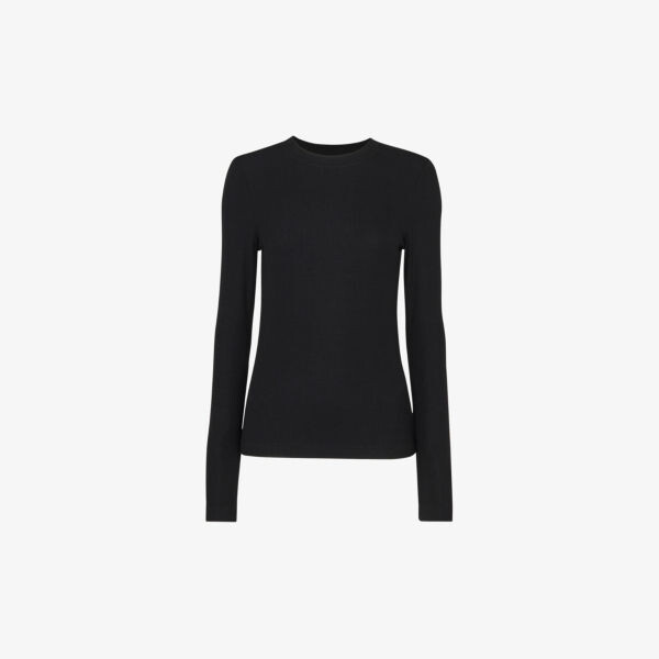 Эластичная толстовка с круглым вырезом Whistles, черный
Эластичная толстовка с круглым вырезом Whistles, черный