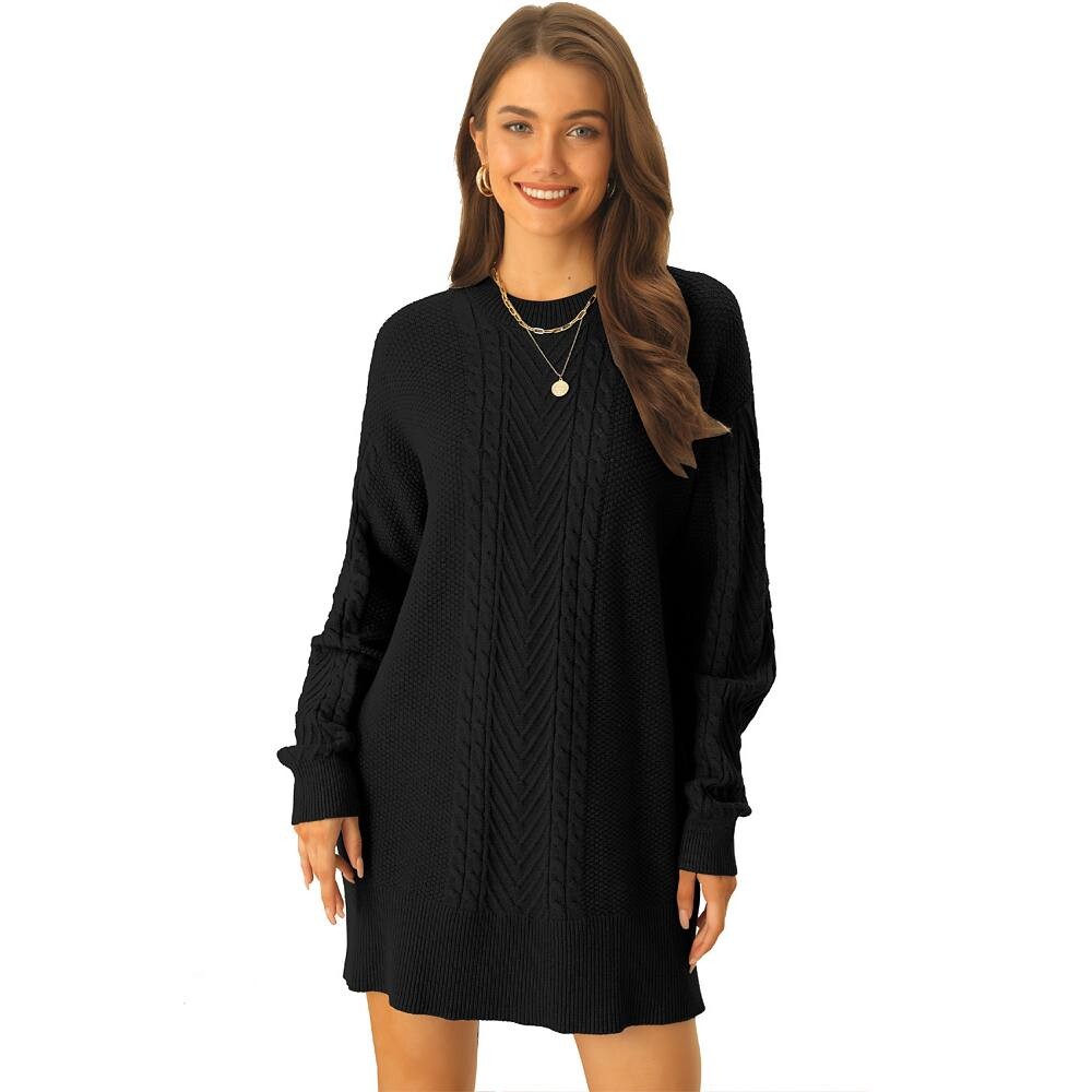 Женское фактурное повседневное платье-свитер длиной выше колена с длинными рукавами Seta T, черный
Женское фактурное повседневное платье-свитер длиной выше колена с длинными рукавами Seta T, черный