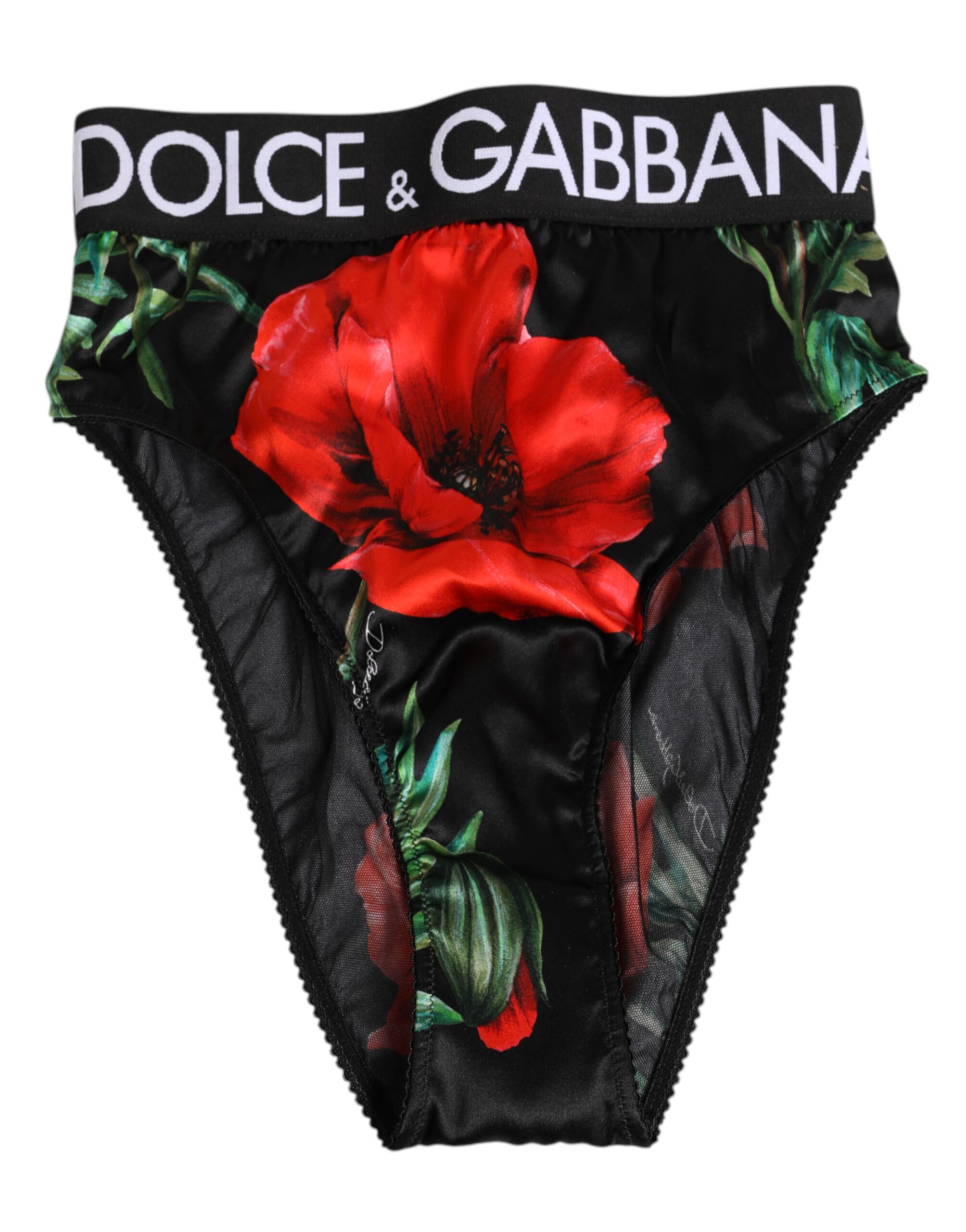 Черное шелковое нижнее белье с цветочным принтом и высокой талией Dolce & Gabbana, черный
Черное шелковое нижнее белье с цветочным принтом и высокой талией Dolce & Gabbana, черный