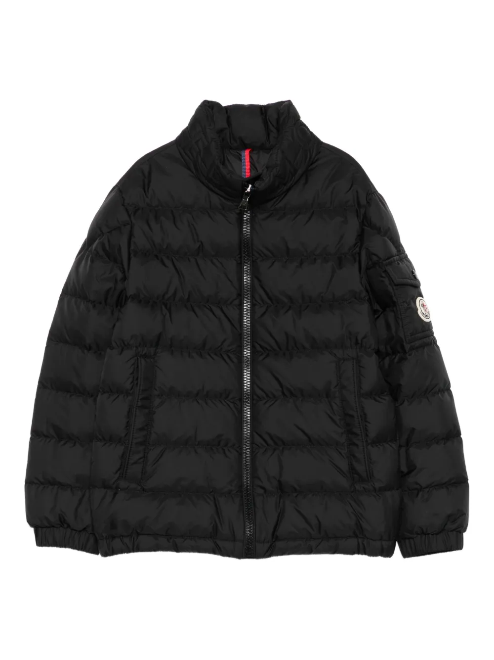 Пуховик на молнии Moncler Enfant, черный 
Пуховик на молнии Moncler Enfant, черный