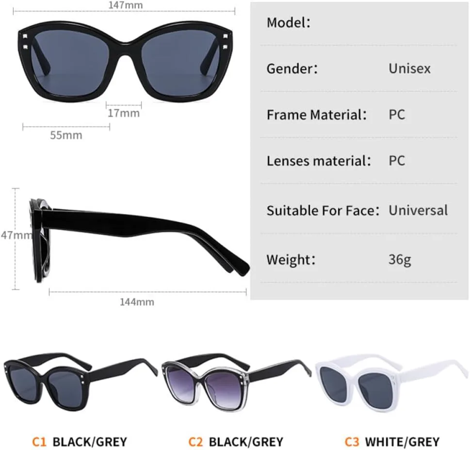 Солнцезащитные очки с градиентной оправой, зеленые, круглые, для женщин, стильные, «кошачий глаз», с заклепками, защита от УФ-излучения UV400 MTZJH, C3 White Black
Солнцезащитные очки с градиентной оправой, зеленые, круглые, для женщин, стильные, «кошачий глаз», с заклепками, защита от УФ-излучения UV400 MTZJH, C3 White Black