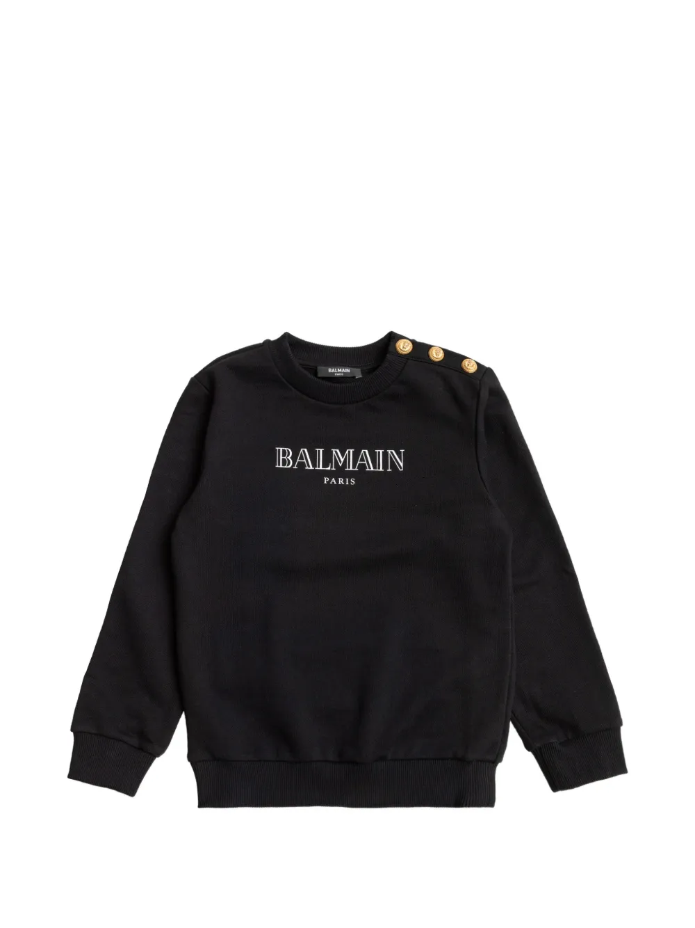 Свитшот с логотипом и пуговицами Balmain Kids, черный
Свитшот с логотипом и пуговицами Balmain Kids, черный
