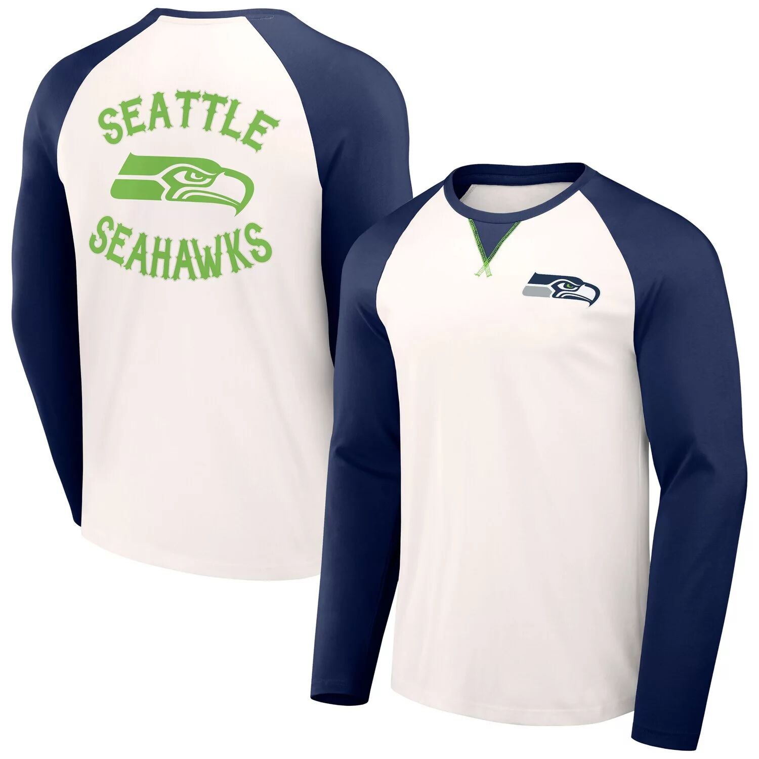 Мужская футболка NFL x Darius Rucker Collection от Fanatics Cream/College Navy Seattle Seahawks, футболка реглан с длинными рукавами
Мужская футболка NFL x Darius Rucker Collection от Fanatics Cream/College Navy Seattle Seahawks, футболка реглан с длинными рукавами