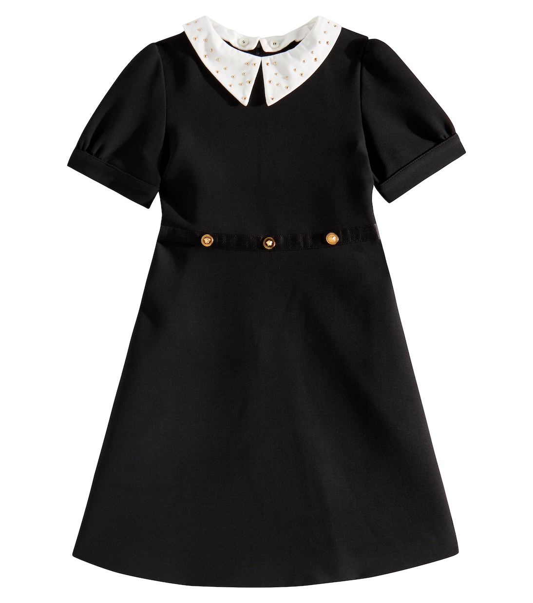 Платье из кади с заклепками Медуза Versace Kids, Nero+Oro
Платье из кади с заклепками Медуза Versace Kids, Nero+Oro