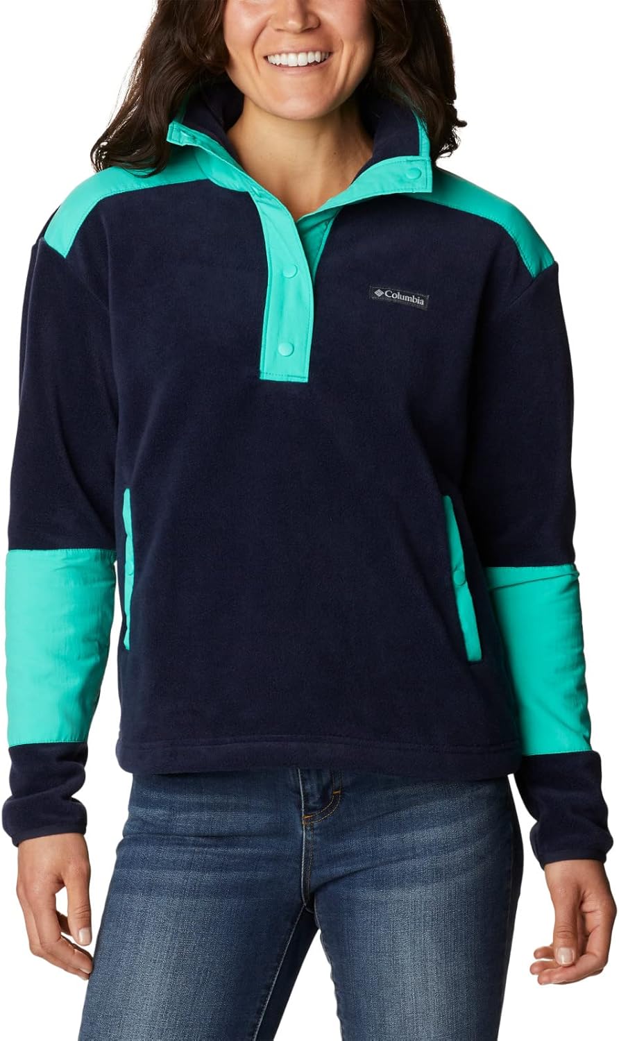 Columbia Women's Benton Springs Crop Pullover, Dark Nocturnal/Electric Turquoise
Columbia Women's Benton Springs Crop Pullover, Dark Nocturnal/Electric Turquoise