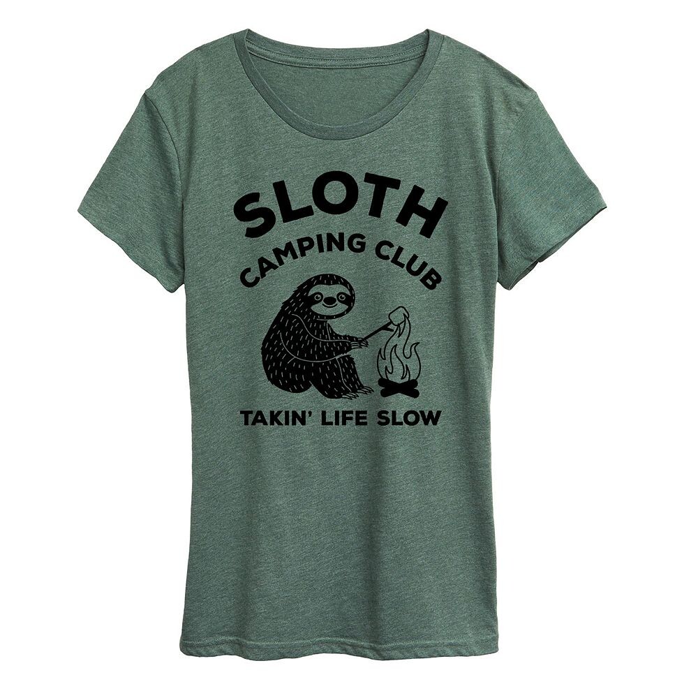 Женская футболка с рисунком Sloth Camping Club Licensed Character, цвет Heather Green
Женская футболка с рисунком Sloth Camping Club Licensed Character, цвет Heather Green