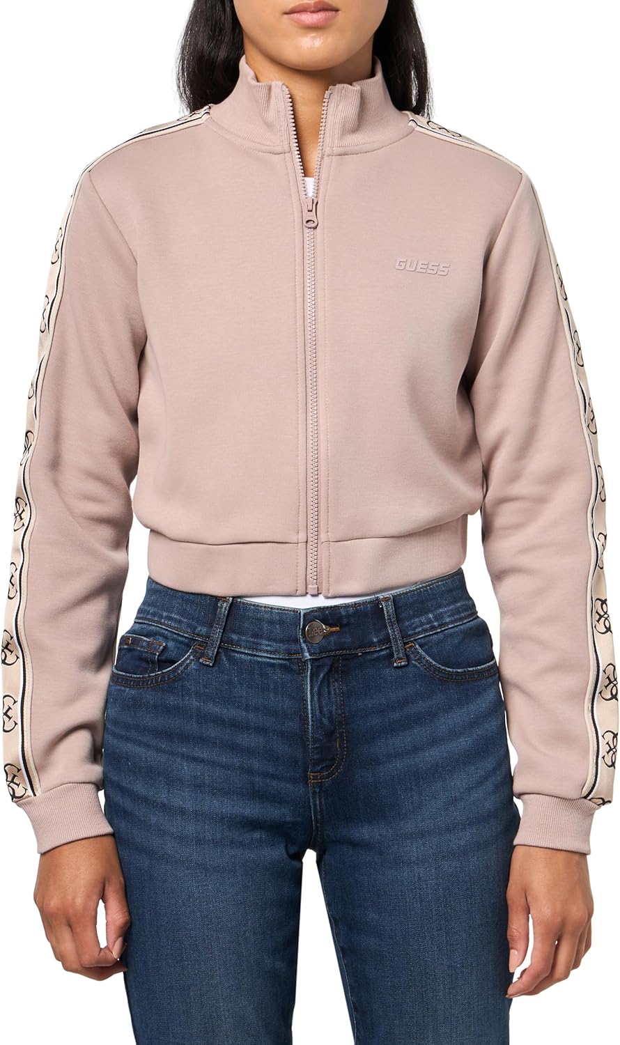 GUESS Женская экологичная укороченная толстовка New Britney на молнии, Posh Taupe
GUESS Женская экологичная укороченная толстовка New Britney на молнии, Posh Taupe