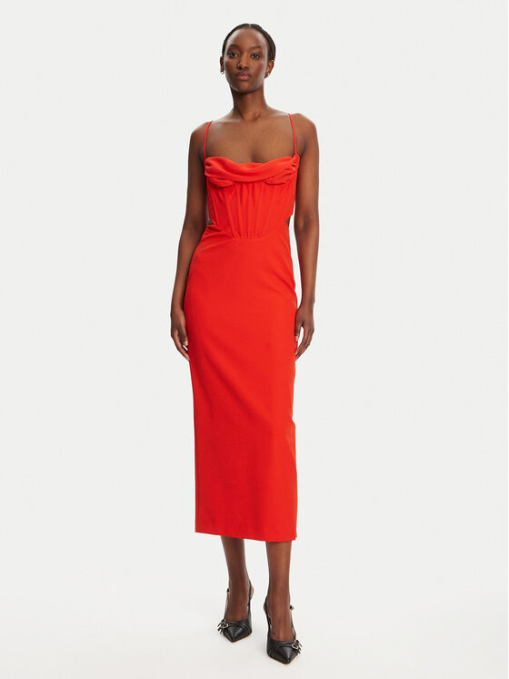 Коктейльное платье облегающего кроя Martini 58535DB Bardot, красный 
Коктейльное платье облегающего кроя Martini 58535DB Bardot, красный