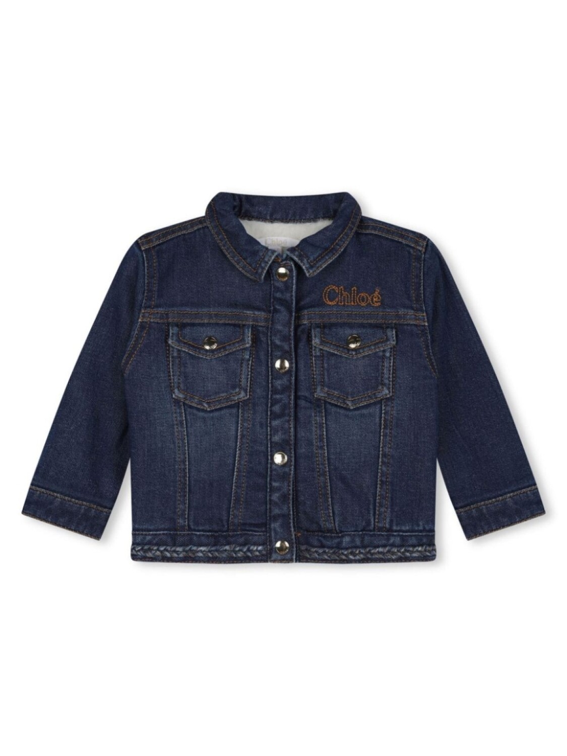 Chloé Kids джинсовая куртка с вышитым логотипом, синий
Chloé Kids джинсовая куртка с вышитым логотипом, синий