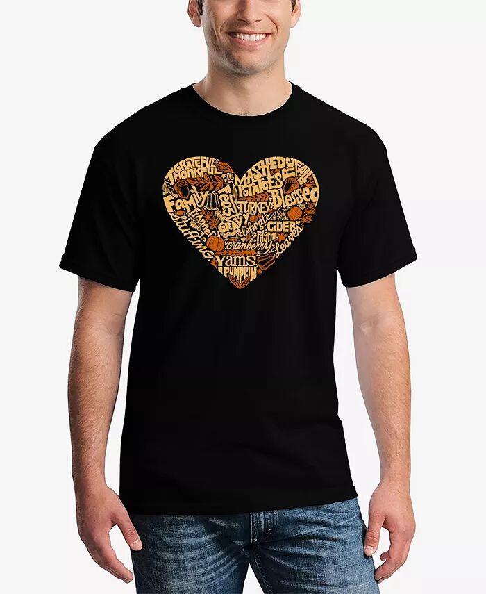 Мужская футболка с надписью «Сердце на День благодарения» LA Pop Art, черный
Мужская футболка с надписью «Сердце на День благодарения» LA Pop Art, черный