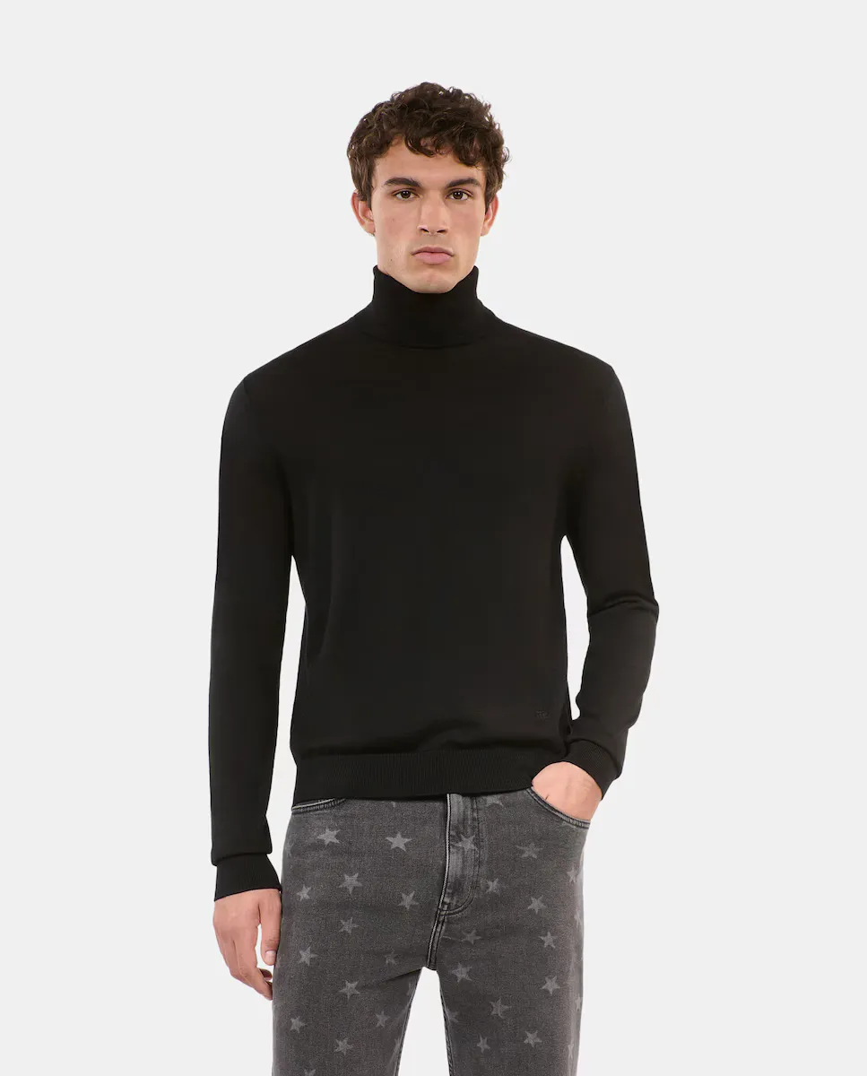 Мужской однотонный джемпер с высоким воротом The Kooples, черный
Мужской однотонный джемпер с высоким воротом The Kooples, черный