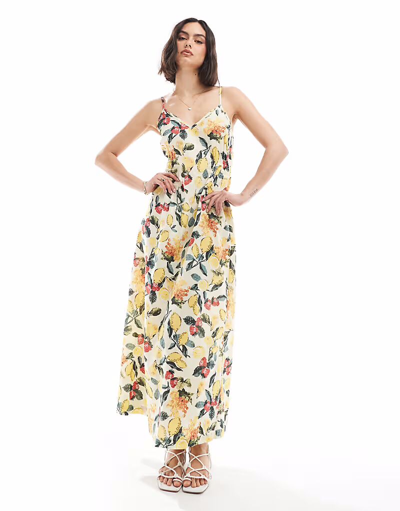 Платье-макси Vero Moda на бретелях с летним фруктовым принтом
Платье-макси Vero Moda на бретелях с летним фруктовым принтом